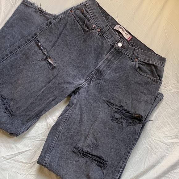 Mens Levi’s 560 comfort fit vintage distressed jeans 34/36 black - Picture 8 of 8